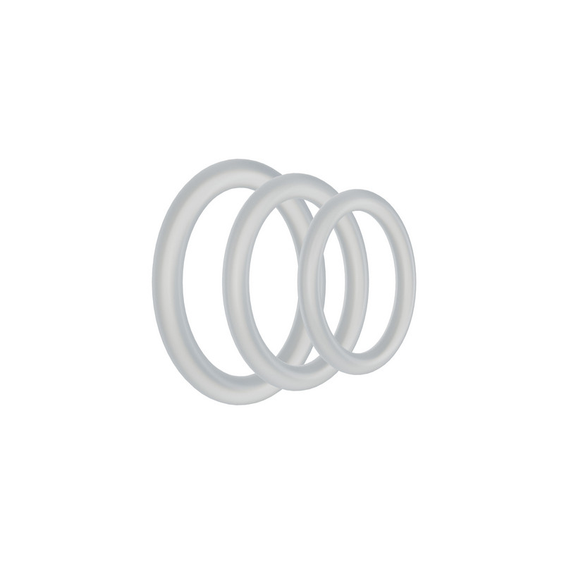 RockSolid by Doc Johnson Lot de 3 Cockrings Tri-Pack Gasket Transparents